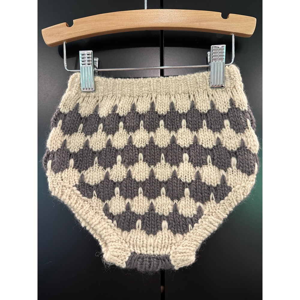 Rylee + Cru Knit Bloomers 18-24M Cream Grey Geometric Wool Blend RC351ALLA